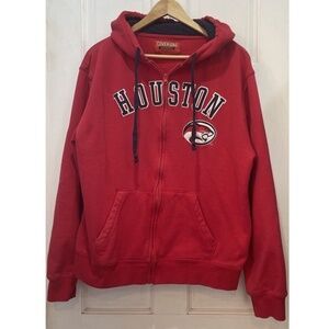 Cover One Apparel Houston Cougars Red Full Zip Sweatshirt Jacket Size Large